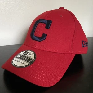 Cleveland Indians New Era MLB 39Thirty Red Navy Blue Hat Cap Men’s Size M/L NEW - Picture 1 of 6