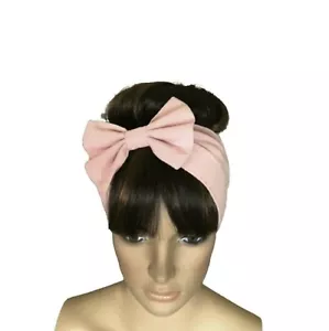 Stirnband mit Schleife in Altrosa. Haarband. Head Wrap. Stretch Haarwickel. Haarbedeckung. - Bild 1 von 1