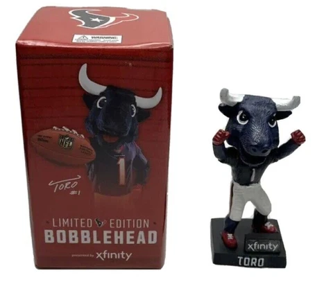 Limited Edition NFL Houston Texans Toro Mascot Mini Bobblehead Xfinity Cover