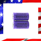 2 Pile Accu Batterie Rechargeable Cr123a Li-Ion 16340 3.7V 3000Mah  Cigarette