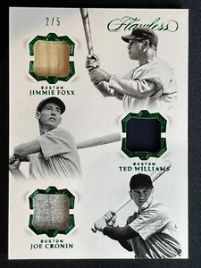 TED WILLIAMS JIMMIE FOXX JOE CRONIN /5 GAME USED BAT RELIC PATCH 2019 FLAWLESS 1 - Picture 1 of 2
