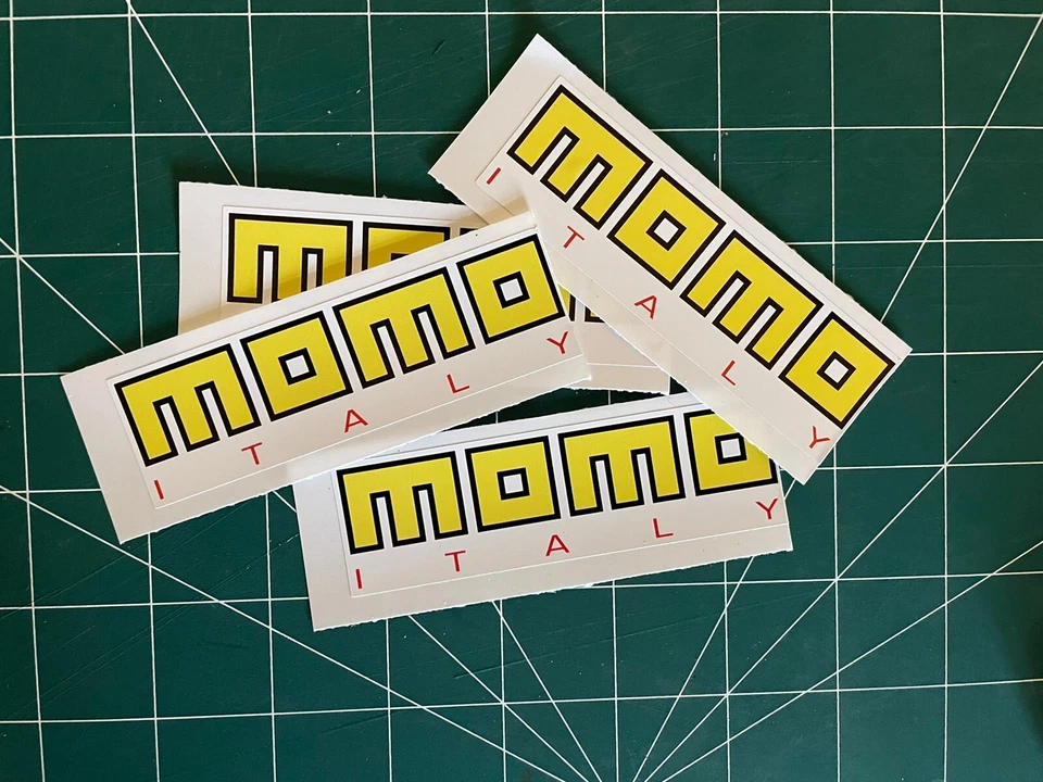 4 pegatinas patrocinador MOMO piezas automovilísticas furgoneta camión caja de herramientas taller calcomanías coche Foto 1 de 1