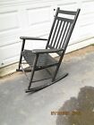 Solid Wood Slatted Back Rocking Chair, Black