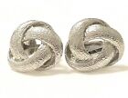 Celtic Knot Earrings Silver Tone Clip On Geometric Irish VTG Costume Jewelry