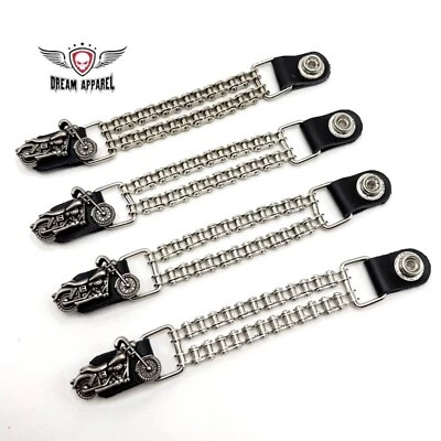 Vest Extenders 4 pcs Set Dream Apparel Motorcycle Design Double Chain - Image 1 of 4