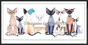 Devon Rex Cat painting art greetings card original design by Suzanne Le Good - Picture 1 of 2