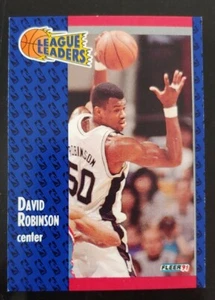 π1991-92 Fleer David Robinson base card 225 League Leaders San Antonio Spurs - Picture 1 of 2