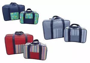 Set of 2 Drink & Food Cooler Bags Insulated Cool Summer Travel Beach Bag Picnic - Picture 1 of 4