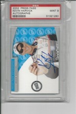 KEVIN HARVICK 2002 PRESS PASS AUTOGRAPH # PSA GRADED 9