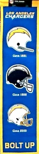 Los Angeles Chargers Embroidered Wool Evolution Banner 8 x 32 Inch Dowel/Cord - Picture 1 of 1