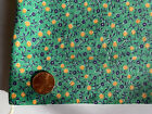 ONE VINTAGE FEEDSACK GREEN w/ TINY YELLOW  FLOWERS 36x21(42)   holes CRISP