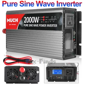 Pure Sine Wave Inverter Power Inverter 2000W DC12V to AC110V Inverter LCD Car RV - Picture 1 of 20