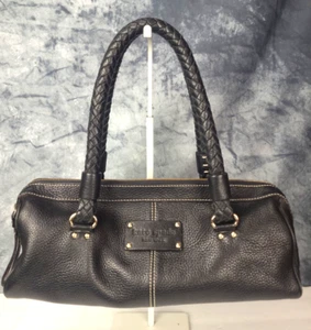 Vintage Kate Spade Barrel schwarze Tasche Handtasche gedrehte Riemen Y2K - Bild 1 von 15