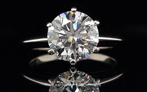 Tiffany & Co. 2.19ct E/VVS2 Triple XXX Round Brilliant Diamond Engagement Ring - Picture 1 of 17