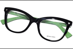 Bottega Veneta BV1226O 005 Eyeglasses Women's Black/Green Full Rim Cat Eye 52mm - Picture 1 of 9