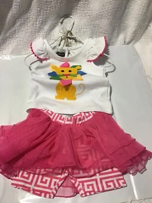 New Mud Pie SAFARI LION Tutu Skirt Girls Size 9-12 Months Boutique 2 Piece Set - Image 1 of 4