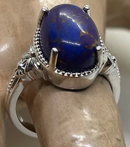 New! Mojave Purple Turquoise Solitaire Ring. Platinum Over Copper w/Magnet 5.75 - Picture 1 of 3