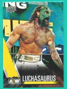 2021 Upper Deck AEW Jazwares Yellow Parallel Card - Luchasaurus - Picture 1 of 2