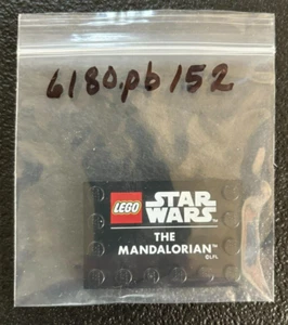LEGO PN 6180pb152 Star Wars The Mandalorian Fliese 2x4 - Schwarz - Neu - Bild 1 von 1
