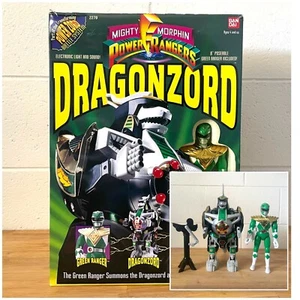 Vintage Bandai Mighty Morphin Power Rangers Dragonzord Boxed Opened Complete 93 - Picture 1 of 23