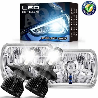 For International Harvester 9900 4700 4800 4900 8100 3800 7x6" Led Headlight 2PC - Image 1 of 4