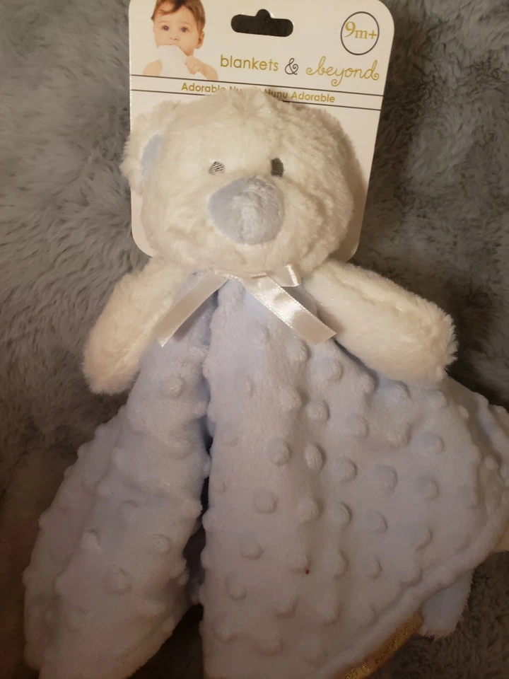 Blankets & Beyond Security Blanket Lovey Plush Bunny Rabbit Pink White Minky P18