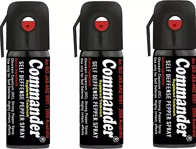 3X Commander Self Defense Pepper Spray For Safety And Protection 55ml 35 Shot FS • 19.42€