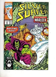 Silver Surfer #47 WARLOCK vs DRAX BATTLE ISS! GUANTE THANOS INFINITY 1 CASI NUEVO+ 9,6 - Imagen 1 de 2