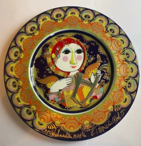 Rosenthal Bjorn Wiinblad Christmas Plate 1978 - Angel With Harp - Picture 1 of 9