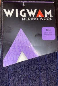 Wigwam Merino Wool Socks Knee High Women’s Size 6-10 Chunky Knit Navy Blue New - Picture 1 of 5