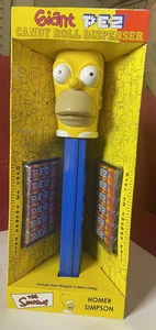 The Simpsons Giant 12" Pez Bonbonrollenspender Homer Vintage 2002 Neu im Karton 12 Bonbonrollen - Bild 1 von 8