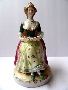 FIGURA DE PORCELANA VINTAGE DE JAPÓN OCUPADO MARUYAMA MUJER SENTADA EN SILLA 6,5" - Imagen 1 de 5