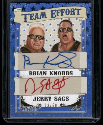 2016 Leaf Signature Series Blue Nasty Boys Brian Knobbs / Jerry Sags Auto /50 - Image 1 of 2