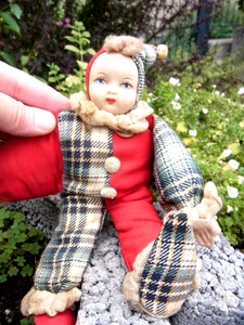 NIEDLICHS ALTES PÜPPCHEN SCHLENKERCHEN GESICHT AUS PAPPMASCHÉE - Bild 1 von 4