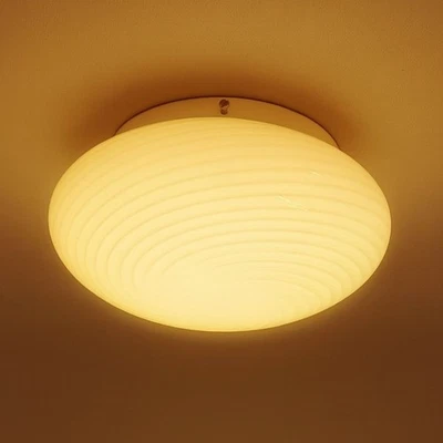 Lampe Deckenlampe Glas Murano Swirl Weiß Design Modernes Design Jahre '70 - Bild 1 von 4