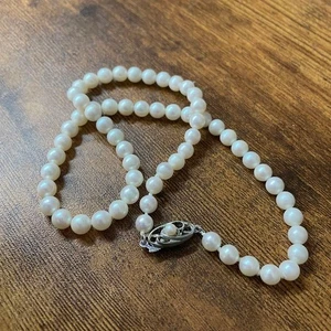 Collar de perlas Akoya 7,5 mm plata blanca de Japón - Imagen 1 de 24