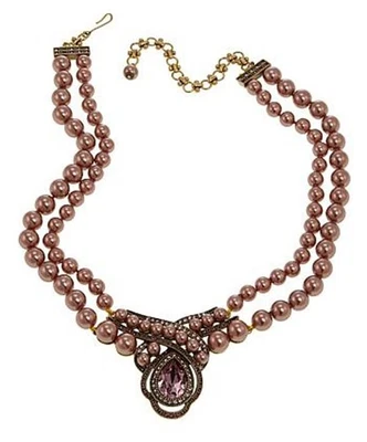 Collar Heidi Daus AN INTERESANTE TWIST Cuentas Cristal Gota Rosa Foto 1 de 4