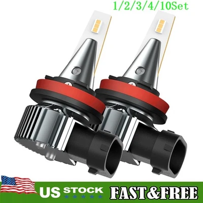 LED Fog Light H11 Amber Bulbs H8 3000K Amber Driving Lamp Bulbs DRL 1~10Set - Image 1 of 4