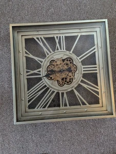 Clock: 79cm Large Analog Roman Numeral Wall Clock (31") - Moving Rotary Gears - Picture 1 of 4