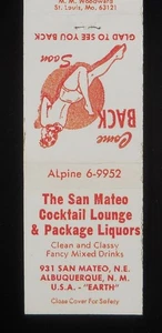 1960s The San Mateo Cocktail Lounge Gust Ellis SEXY TOPLESS CHICK Albuquerque NM - Bild 1 von 2