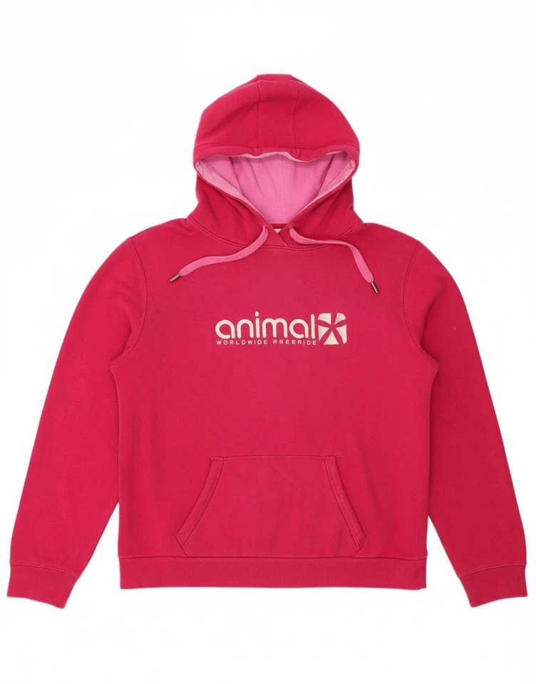Sudadera con capucha gráfica para mujer ANIMAL UK 16 grande rosa algodón DN06 Foto 1 de 4