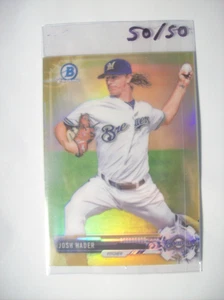 2017 Bowman Chrome Minis Prospects Gold Refractor 50/50 Josh Hader Rookie HOT - Picture 1 of 2