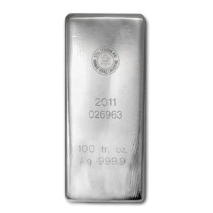 100 oz Silver Bar - Royal Canadian Mint (.9999 Fine, Random Year) - Picture 1 of 4