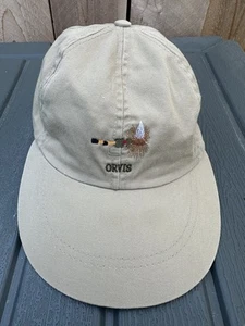 VTG Orvis Fishing Lure Adjustable Hat Fly Fishing Outdoors Tan Cap MADE USA - Picture 1 of 10