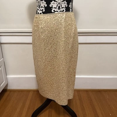 NUEVO CON ETIQUETAS Para mujeres 12 Jones New York Falda de Seda Lentejuelas Forrada Increíble Nueva Con Etiquetas $155 Foto 1 de 4