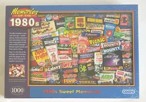 GIBSONS 1980s SWEET MEMORIES 1000 PIECE JIGSAW PUZZLE SWEETS BRANDS WRAPPERS NEW - Picture 1 of 10