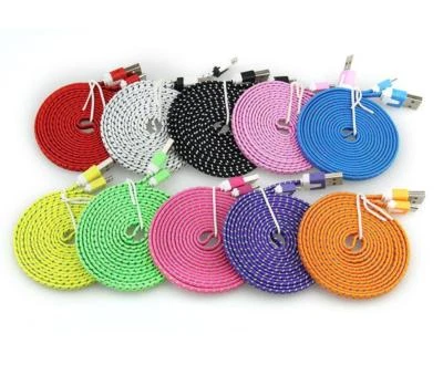 10FT MICRO USB v8 flat Braided Data sync Charger Cable FOR Samsung galaxy s3 s4 - Image 1 of 4