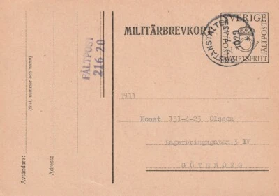 SUECIA: Oficina de correos militar nr 1029 (Kristianstad) postal estacionaria 1940. Foto 1 de 2
