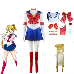 Sailor Moon Cosplay Tenuta E Wig Costume Taglia Adulto O Bambino a Scelta - Foto 1 di 18