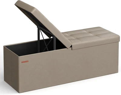 Otomana de Almacenamiento, 35 Gal., Cofre de Almacenamiento, Banco Reposapiés Plegable, Tapa de Carga de 660 Lb Foto 1 de 4